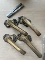 Twee sets antieke deurklinken, Doe-het-zelf en Verbouw, Hang- en Sluitwerk, Ophalen of Verzenden, Gebruikt, Koper of Messing, Klink of Kruk