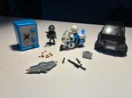 Motoragent, ME agent en boef met vluchtauto en politiemo, Ophalen of Verzenden, Gebruikt, Complete set