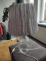 IKEA BRAN glazen tafellamp met HEMSTRA lampenkap (grijs), Huis en Inrichting, Lampen | Tafellampen, Ophalen, Zo goed als nieuw