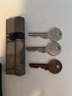 Cilinderslot (9 cm) met 3 sleutels, Ophalen of Verzenden, Zo goed als nieuw, Slot