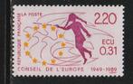 Verenigd Europa 1989 - Frankrijk - Raad van Europa, Postzegels en Munten, Ophalen of Verzenden, Postfris, Overige thema's