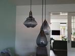 BE PURE  3 HANGLAMPEN, MATERIAAL GLAS GRIJS, Huis en Inrichting, Lampen | Hanglampen, Ophalen, Gebruikt, Glas, Minder dan 50 cm