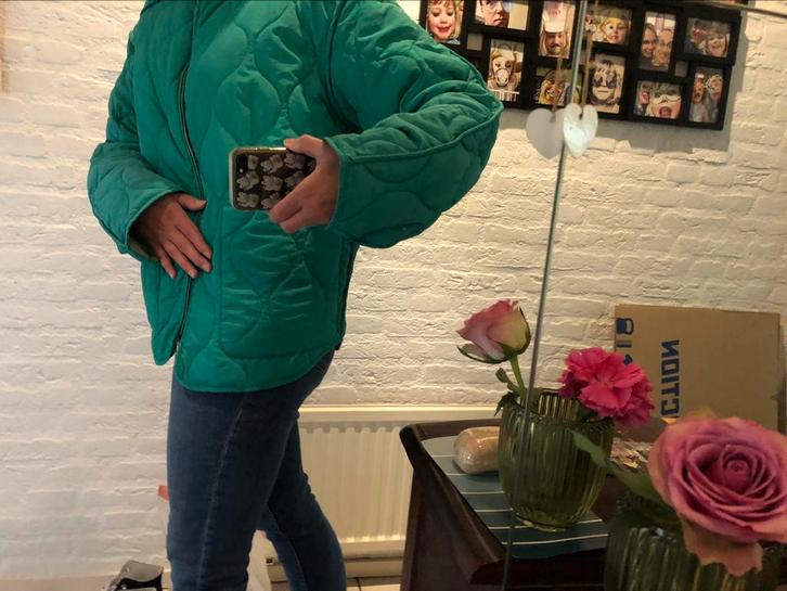 Hema jasje herfst 🍂, Kleding | Dames, Jassen | Winter, Zo goed als nieuw, Maat 38/40 (M), Groen, Ophalen