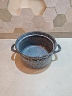 Emaille pan, grijs gewolkt, 22cm, Antiek en Kunst, Ophalen of Verzenden