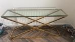 Sidetable richmond goud, Huis en Inrichting, Tafels | Sidetables, Ophalen, Gebruikt, 100 tot 150 cm, Glas