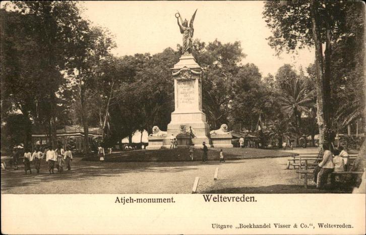 Ned. Indië Weltevreden Atjeh-Monument 1911, Verzamelen, Ansichtkaarten | Nederland, Ongelopen, Noord-Brabant, Voor 1920, Verzenden