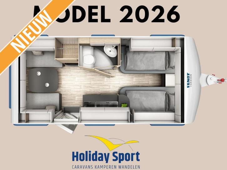 Fendt Apero 465 TG Modeljaar 2026, Caravans en Kamperen, Caravans, Bedrijf, tot en met 4, 1000 - 1250 kg, Treinzit, Fendt, 2 aparte bedden