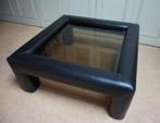 Vintage salontafel zwart leer en rookglas De Sede 1980s, Ophalen, Gebruikt, 100 tot 150 cm, 50 tot 100 cm