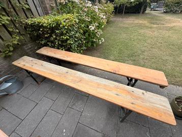 Houten Tuinbanken | inklapbaar | Set van 2 beschikbaar voor biedingen