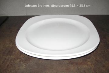 borden, dinerborden, 2 witte borden van Johnson Brothers beschikbaar voor biedingen
