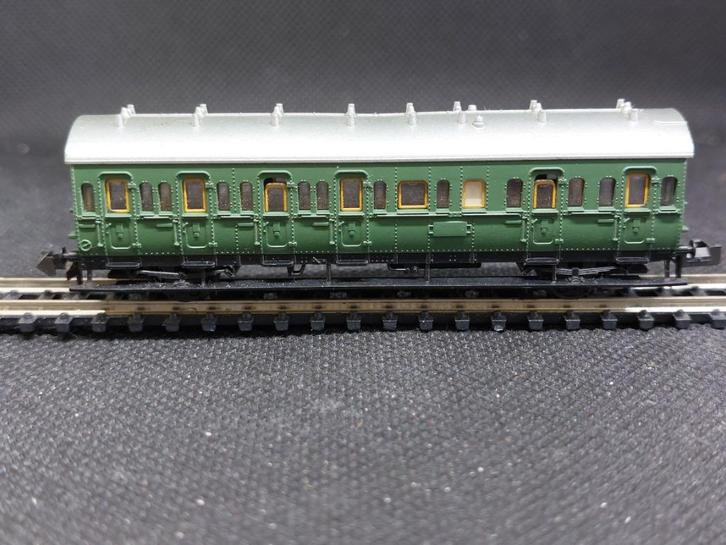 Minitrix 3058 - Coupérijtuig 2e/3e kl. BC-21 (14489), Hobby en Vrije tijd, Modeltreinen | N-Spoor, Gebruikt, Wagon, Gelijkstroom