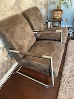 Set van twee leren fauteuils Hendels en Hazels, Huis en Inrichting, Ophalen, Stoer, Eenpersoons, Zo goed als nieuw