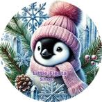 LF6951 ouwel pinguin 20x4,7cm eetbare cupcake rondjes vers, Ophalen of Verzenden, Nieuw, Cupcakes, Versiering