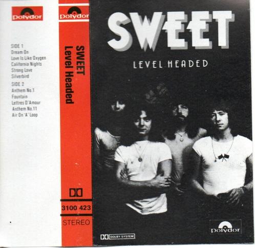 The SWEET - Level Headed audio cassette en advertentie, Cd's en Dvd's, Vinyl | Rock, Gebruikt, Poprock, Overige formaten, Ophalen of Verzenden