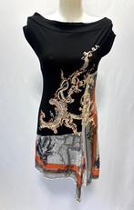 PIANURASTUDIO Zwart met print jurk Maat IT 42 - EU 36/38, Maat 38/40 (M), Zwart, PIANURASTUDIO, Ophalen of Verzenden