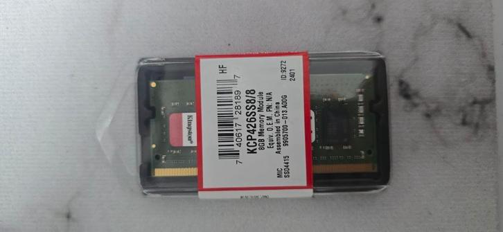 Kingston Technology ValueRAM 8 GB DDR 4, Computers en Software, RAM geheugen, Nieuw, Laptop, 8 GB, DDR4, Ophalen