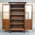 Antieke Amsterdamse School Vitrinekast boekenkast, Antiek en Kunst, Antiek | Meubels | Kasten, Ophalen of Verzenden