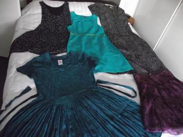 zomerkleding dames 5 x jurken + paars voile rok maat 38-40 beschikbaar voor biedingen