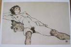 Egon Schiele - Liggend vrouwelijk naakt met gespreide benen, Verzenden, 1980 tot heden, Ongelopen, Overige thema's