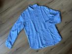 Blauw linnen overhemd met fijne ruit. Pedro del Hierro Mt XL, Pedro del Hierro, Zo goed als nieuw, Halswijdte 43/44 (XL), Verzenden
