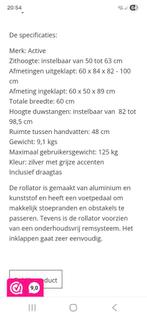ZGAN ACTIVE ROLLATOR MET DRAAGTAS / AANKOOP No 1 ANWB, Ophalen, Opvouwbaar, Zo goed als nieuw