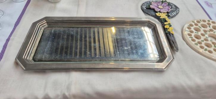 Vintage Schotel met Glasplaat, Antiek en Kunst, Antiek | Schalen, Ophalen of Verzenden