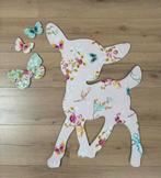Hertje met vlinders 70x55 cm, Ophalen, Zo goed als nieuw, Wanddecoratie
