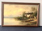 Schilderij rivierlandschap, Ophalen of Verzenden