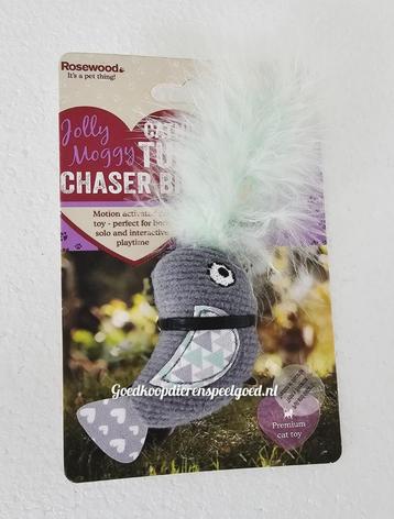 Kattenspeelgoed  " Zingende vogel met kuif en catnip  "  beschikbaar voor biedingen