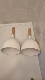 Metalen hanglamp met houten top, Huis en Inrichting, Lampen | Hanglampen, Ophalen of Verzenden