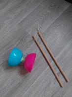 Diabolo roze blauw (hout en plastic), Kinderen en Baby's, Speelgoed | Buiten | Los speelgoed, Nieuw, Ophalen of Verzenden