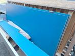 Trespa platen lichtgrijs panelen 2 blauwe deuren., Ophalen of Verzenden, Zo goed als nieuw
