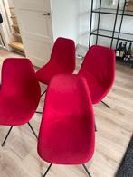Set van 4 Rode Eetkamerstoelen ZUIVER, Huis en Inrichting, Stoelen, Ophalen, Zo goed als nieuw, Vier, Metaal