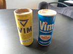 2 oude bussen VIM (beide 18 cm hoog)., Ophalen of Verzenden, Gebruikt, Verpakking