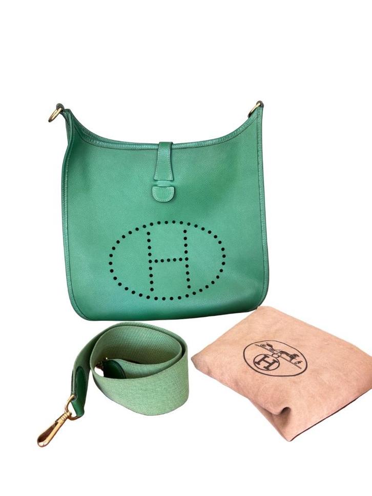 Hermès Evelyne GM Vintage Bag, Sieraden, Tassen en Uiterlijk, Tassen | Damestassen, Zo goed als nieuw, Handtas, Groen, Ophalen of Verzenden