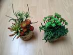Z.g.a.n. 2 kunstplantjes in boomschors, Ophalen of Verzenden, Zo goed als nieuw, Binnen