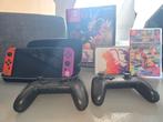 Nintendo Switch OLED Scarlet & Violet Edition + Controllers, Ophalen of Verzenden, Zo goed als nieuw, Met 2 controllers, Switch OLED