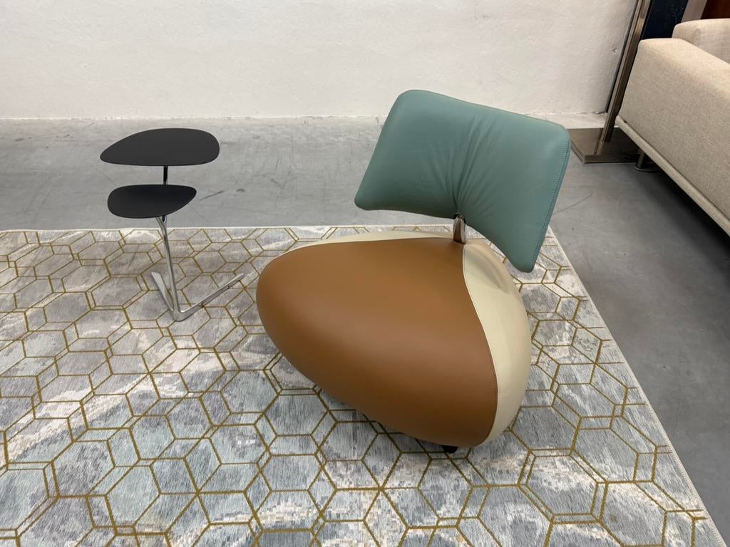 Nieuw Leolux Pallone Fauteuil leer camel blauw design stoel, Leolux, Nieuw, Ophalen of Verzenden, 50 tot 75 cm