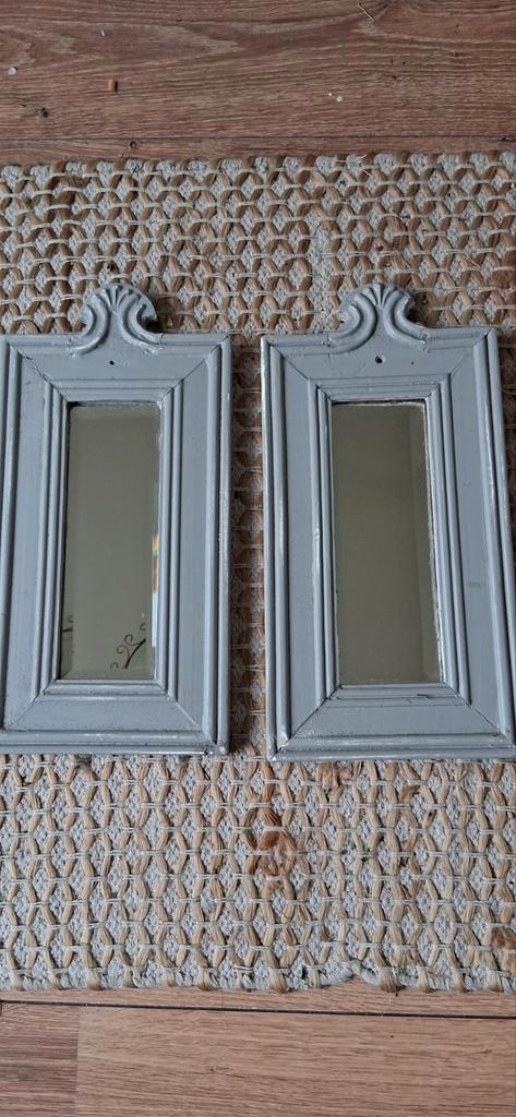 Brocante Spiegeltjes - Set van 2, Huis en Inrichting, Woonaccessoires | Spiegels, Minder dan 50 cm, Minder dan 100 cm, Rechthoekig