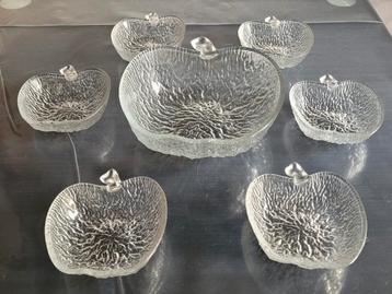 Convetro 7 puntgave complete glazen appelschalen set. beschikbaar voor biedingen