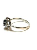 14k witgouden ring met een saffier en diamanten, -, -, Ophalen of Verzenden, Zo goed als nieuw
