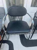 Stoel chrome buisframe Effezeta, Huis en Inrichting, Stoelen, Ophalen of Verzenden, Gebruikt, Zwart, Leer