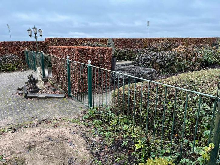 Zware kwaliteit gegalvaniseerd sierhekwerk met poorten, Tuin en Terras, Tuinhekken en Hekwerk, Gebruikt, Sierhekwerk, IJzer, Met poort