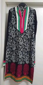 Zwart wit katoen Indiase Marokkaanse  jurk kant mauwen, Kleding | Dames, Jurken, Maat 38/40 (M), Zwart, Ophalen of Verzenden, Zo goed als nieuw