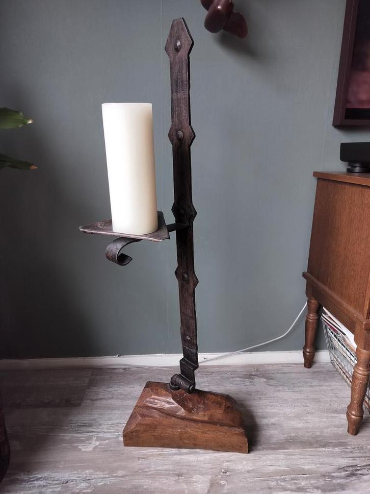 Unieke, handgemaakte kandelaar, Huis en Inrichting, Woonaccessoires | Kandelaars en Kaarsen, Gebruikt, Kandelaar, 75 cm of meer