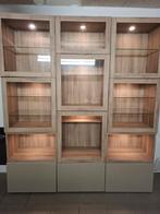Vitrinekast met spotjes - 180x206 cm, Huis en Inrichting, Kasten | Vitrinekasten, Ophalen, 150 tot 200 cm, Zo goed als nieuw, Modern