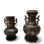 Twee Japanse champlevé vazen, Ophalen of Verzenden