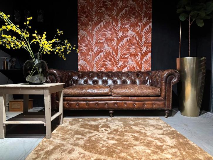 Izgs Chesterfield 3 zits Bank Ralph Lauren, Huis en Inrichting, Banken | Bankstellen, Zo goed als nieuw, Rechte bank, Driepersoons