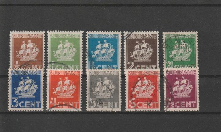 Suriname 1936. NVPH 157 t/m 166, Gestempeld., Postzegels en Munten, Postzegels | Suriname, Gestempeld, Verzenden