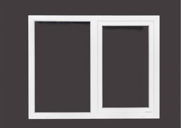 Kunststof draaikiep-vast kozijn b150x h130 RAL9016 beschikbaar voor biedingen